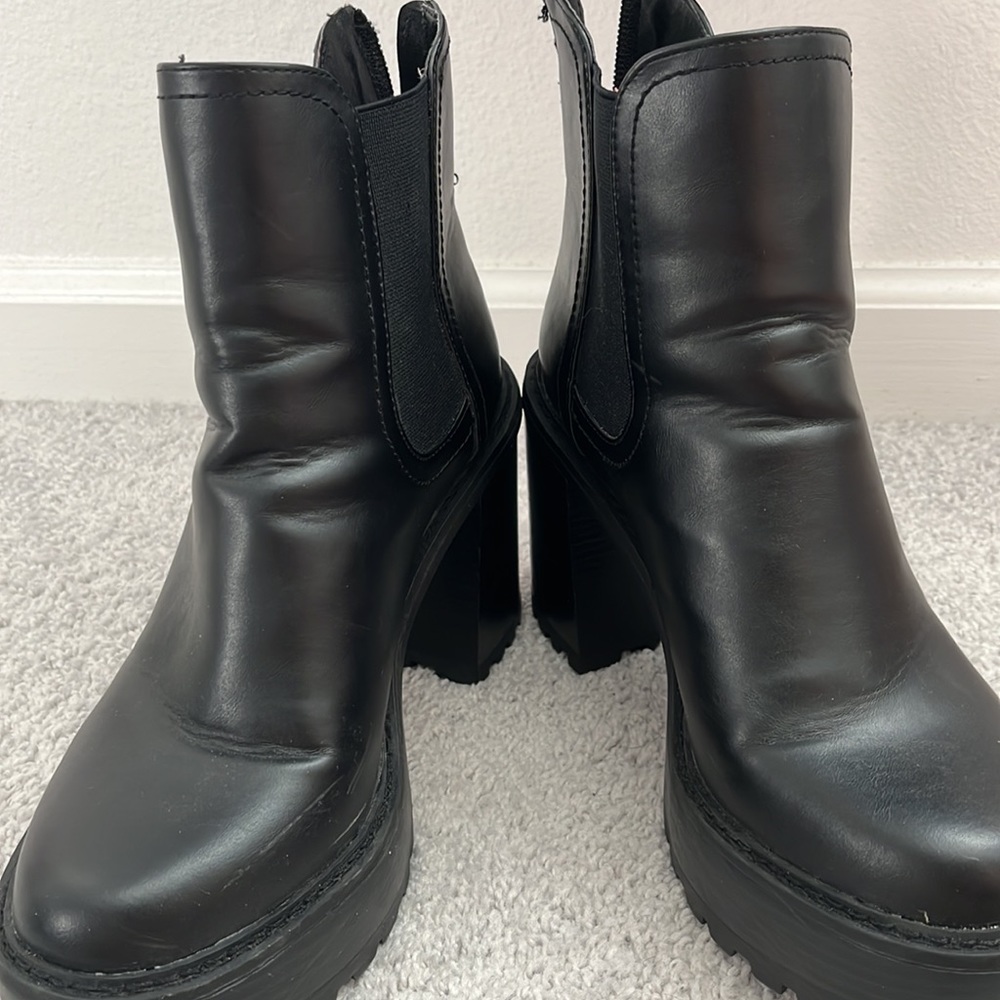 MADDEN GIRL KAMORA BLACK PLATFORM BOOTIES 9 - Picture 3 of 15